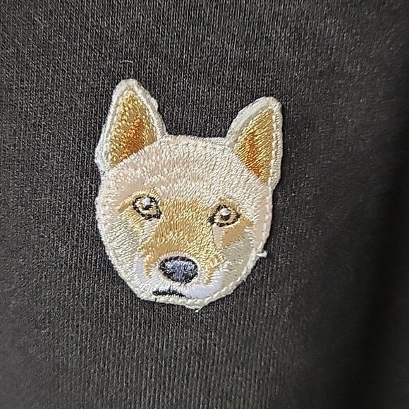 BP Black Jindo Cropped Sweater with Embroidered Dog Patch Womens Small NWT - Picture 5 of 13